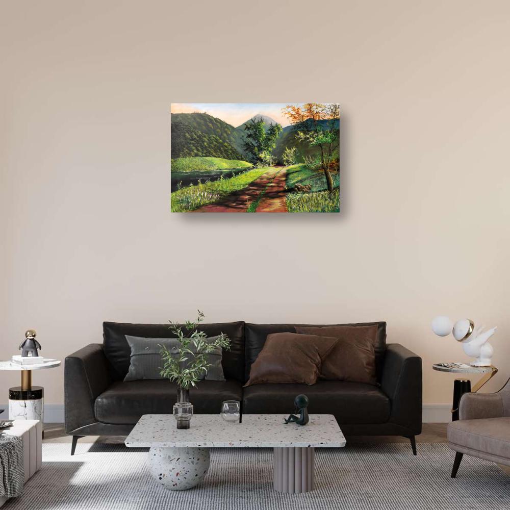 Buy Road to greenery Handmade Painting by MD MOIN. Code:ART_5868_70867 ...