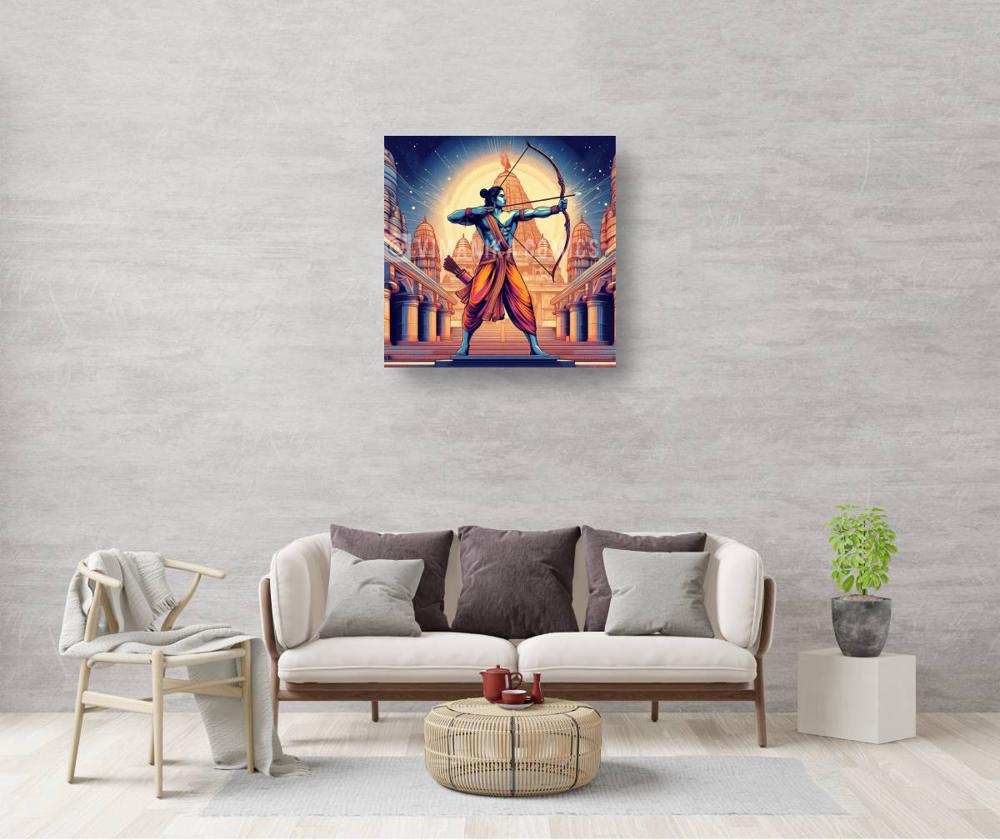 Bhagwat Geeta Krishna and Arjun Framed Canvas Print Painting Bhagwat Geeta Krishna and Arjun Framed Canvas Print Painting