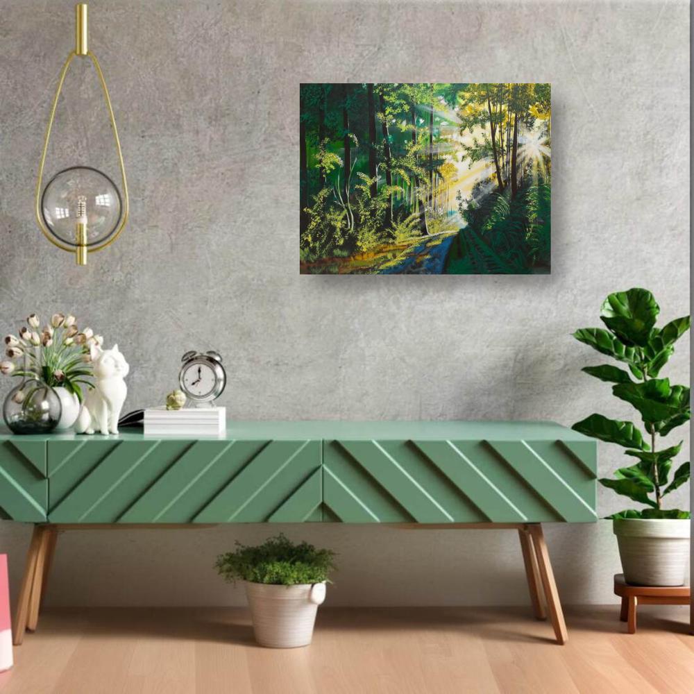 Buy Sunset And Beach Handmade Acrylic Painting (ART-8891-100337) -  Handpainted Art Painting - 14 in X 26in Handmade Painting by Sapna Rani.  Code:ART-8891-100337 - Paintings for Sale online in India.
